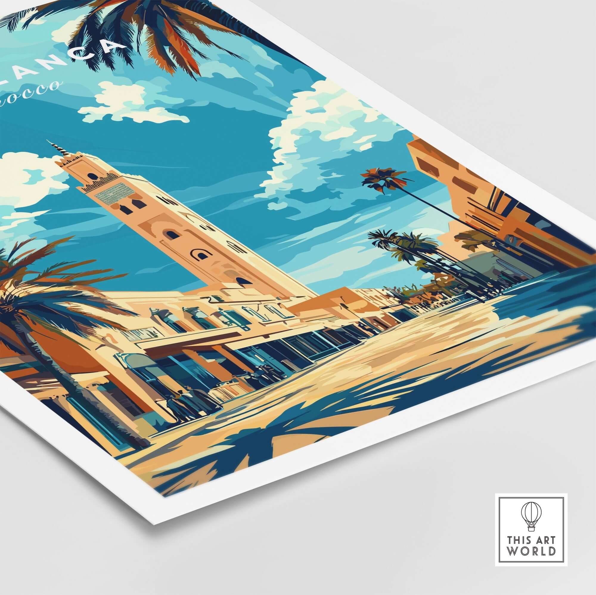 Casablanca Print showcasing an intricate design with vibrant colors, capturing the exotic beauty of Morocco.