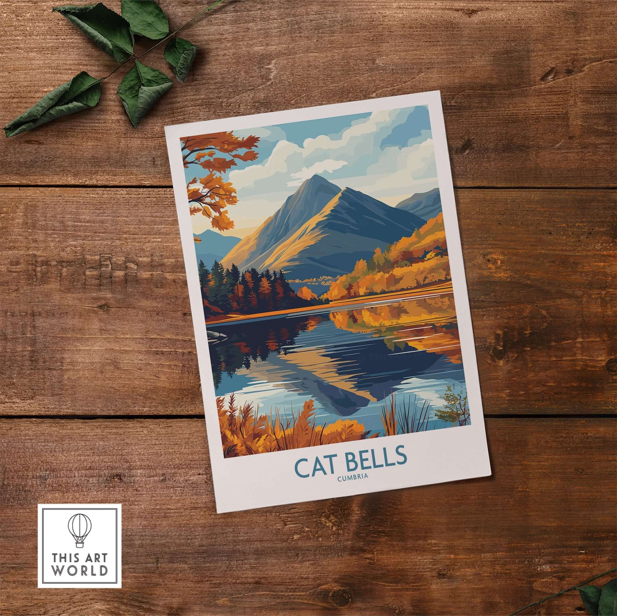 Cat Bells Wall Art Print - Lake District showcasing vibrant colors and stunning scenery of the Lake District.