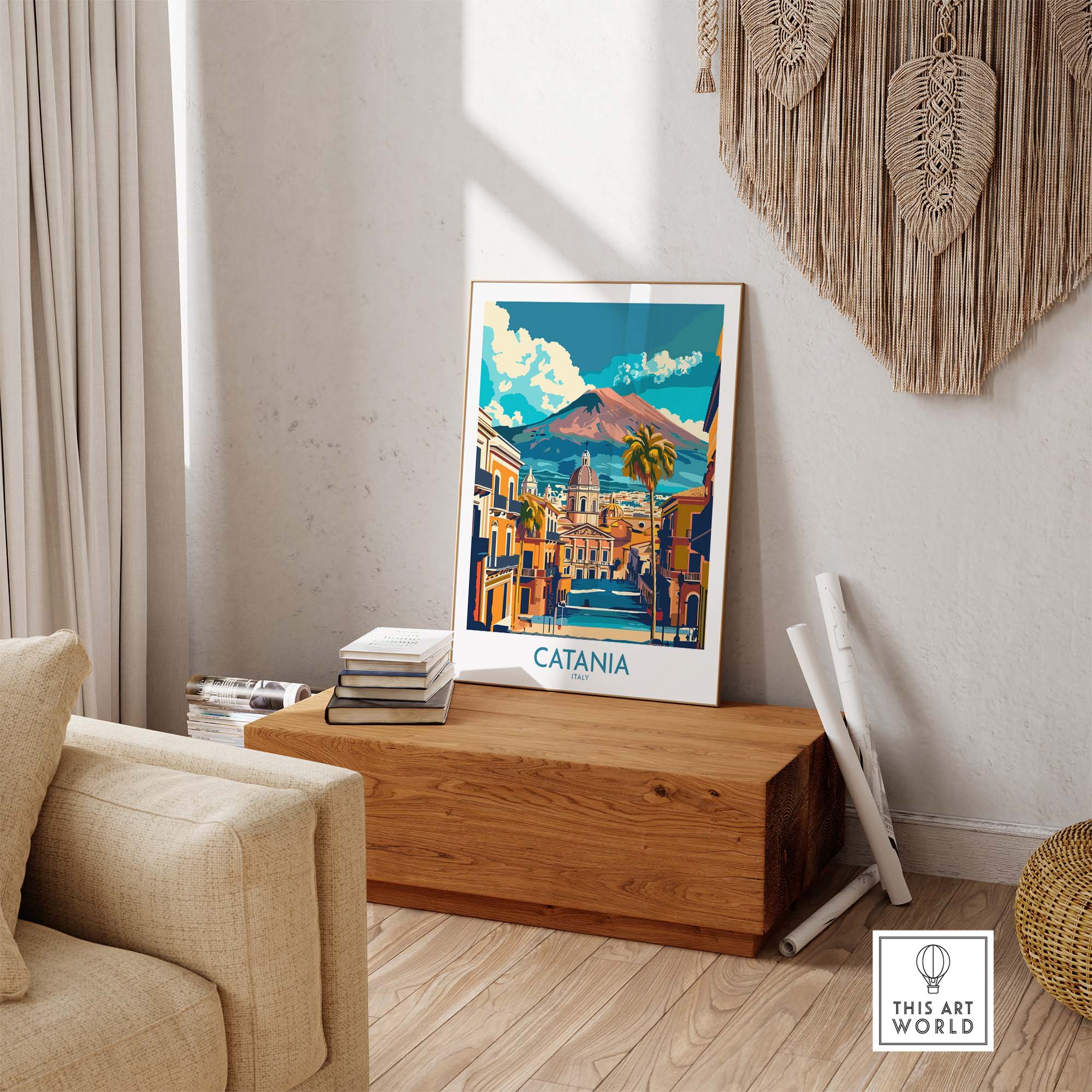 Catania Italy Art Print - Vibrant Souvenir from the Heart of Sicily