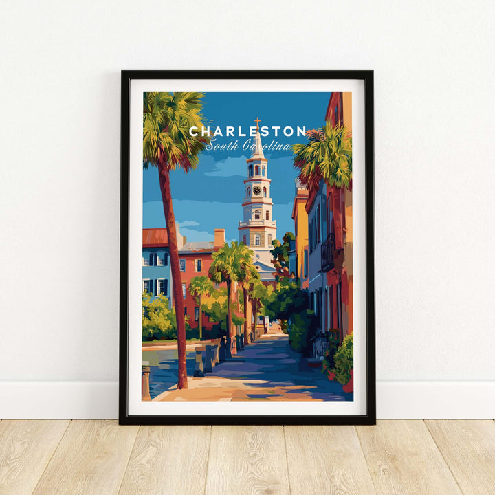 Charleston St. Michael's Church View Print | South Carolina Wall Art showcasing historic charm and architecture.