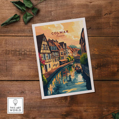 Colmar Art Print showcasing a vibrant scene of the charming Colmar, France, perfect for home or office decor.