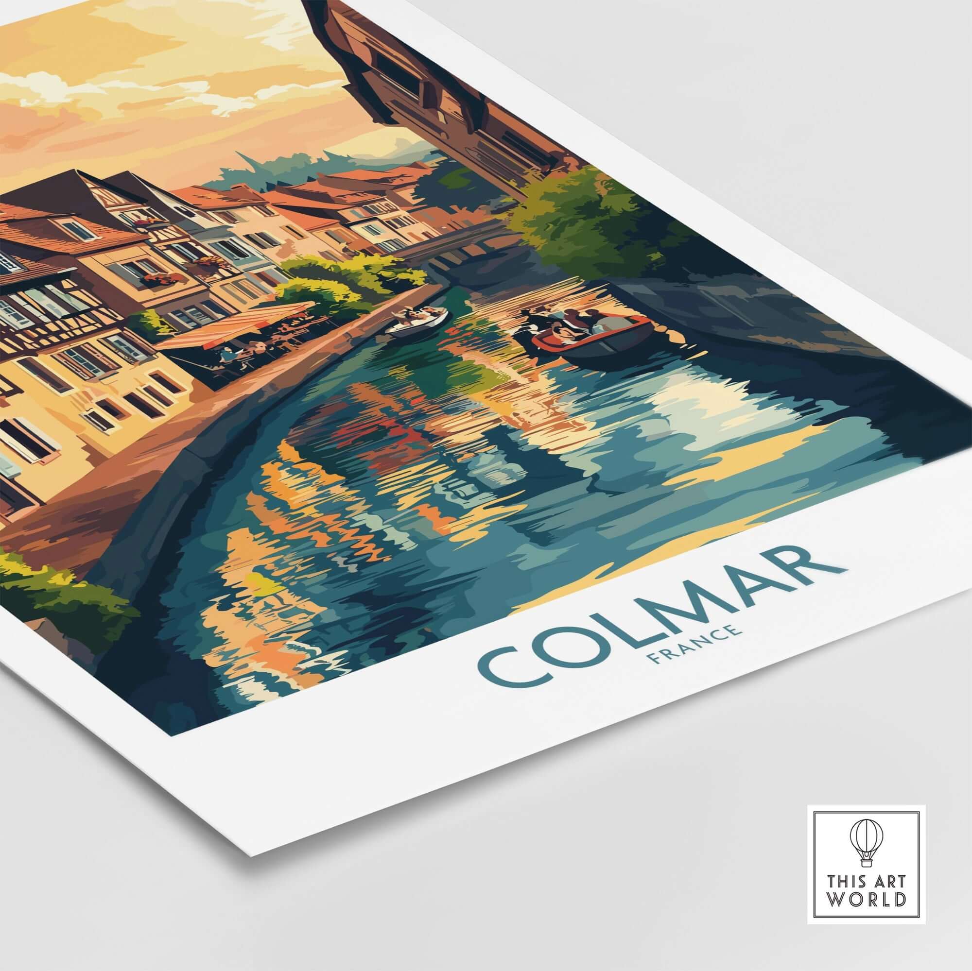 Colmar Print showcasing the picturesque canals and colorful streets of Colmar, France, perfect for home or office decor.