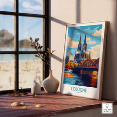 Cologne Poster Germany showcasing iconic landmarks and vibrant culture, perfect for home or office decor.