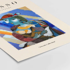 Picasso Woman Red Hat Blue Face Portrait Print Colorful Cubist Poster Artwork Collection featuring Cubist style portrait.