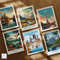 Columbus Ohio Travel Poster – City Skyline among other travel posters including Venice, Paris, Singapore, and Sri Lanka.