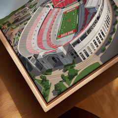 Columbus Ohio Travel Poster – Ohio State Stadium Art Print featuring a detailed illustration of Ohio State Stadium.