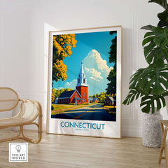 Connecticut Wall Art Print showcasing vibrant colors and details in a charming scene of Connecticut.