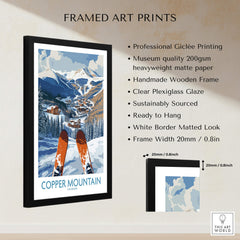 Copper Mountain Colorado Ski Print – Alpine Resort framed art print featuring skis and mountain scenery
