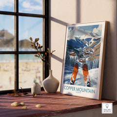 Copper Mountain Colorado Ski Print – Alpine Resort artwork showcasing ski terrain and mountain culture.