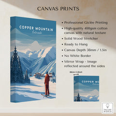 Copper Mountain Ski Poster showcasing professional Giclée printing and stunning mountain imagery.
