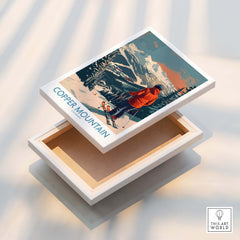 Ski Poster Copper Mountain Wall Art – Winter Sports Colorado in a decorative box.