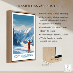Copper Mountain Ski Wall Art – Winter Sports Colorado framed print showcasing professional giclée printing and wooden frame.