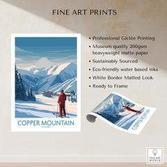 Copper Mountain Ski Wall Art – Winter Sports Colorado showcasing professional Giclée printing and stunning mountain scenery.