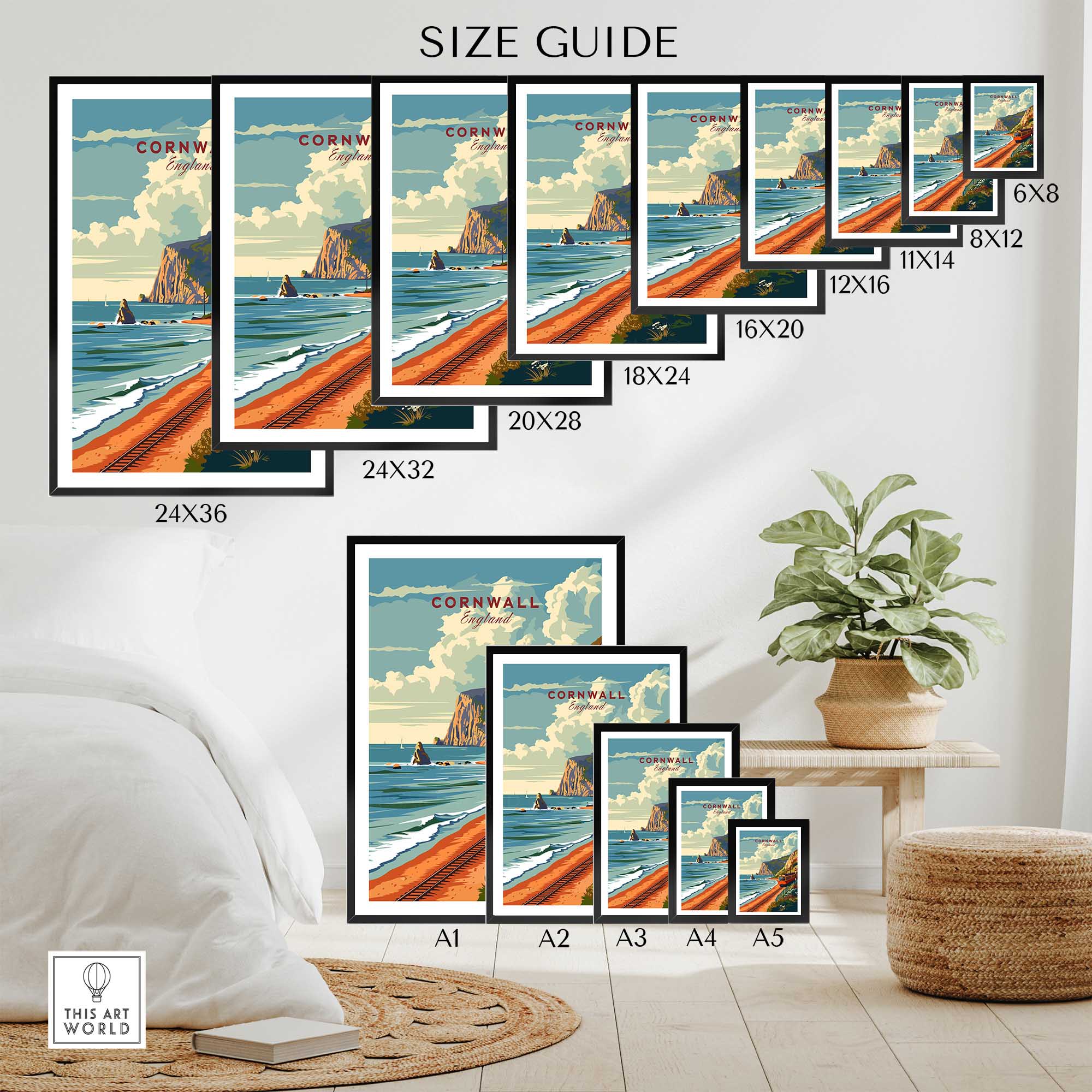 Cornwall Coast Travel Print-This Art World