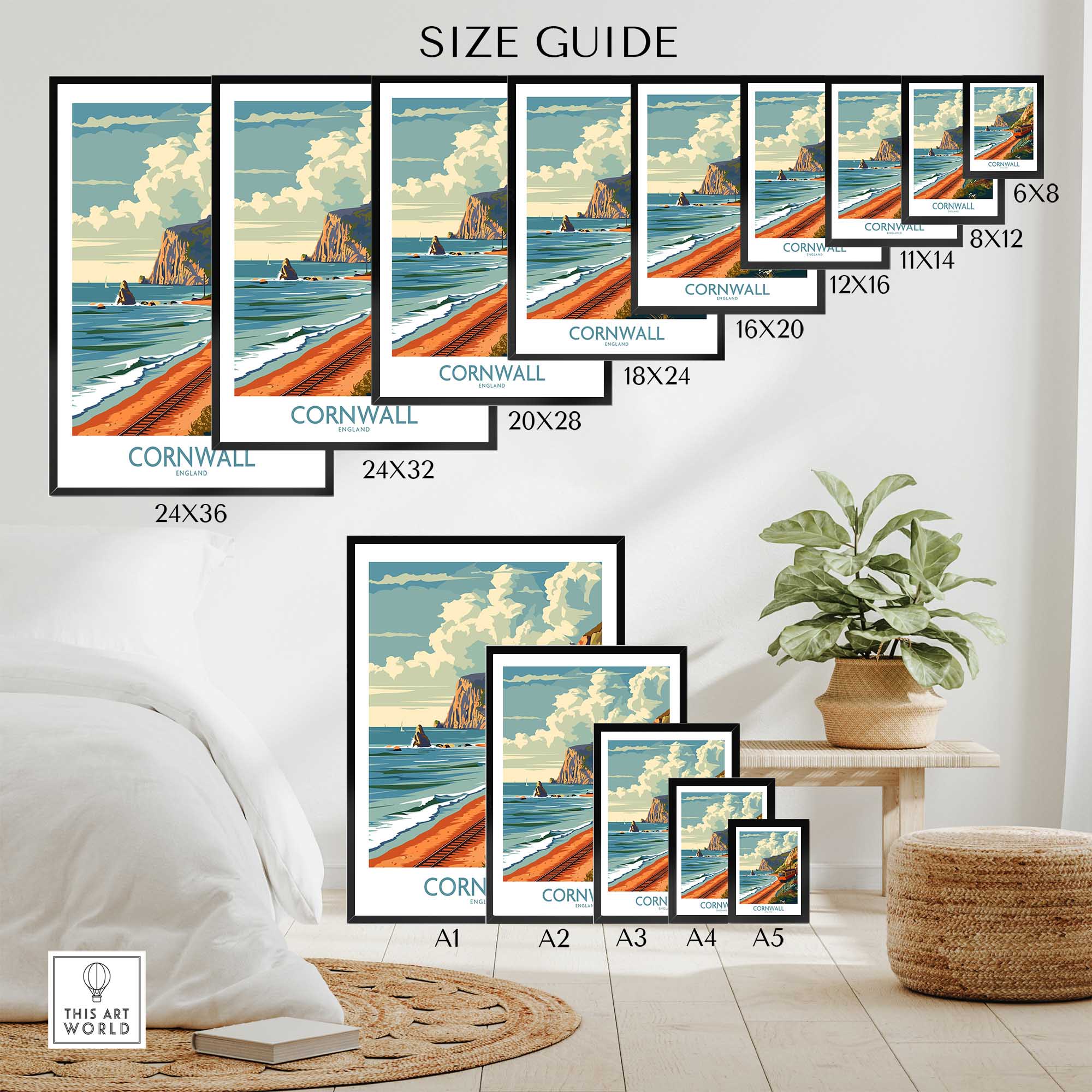Cornwall Coast Wall Art Print-This Art World
