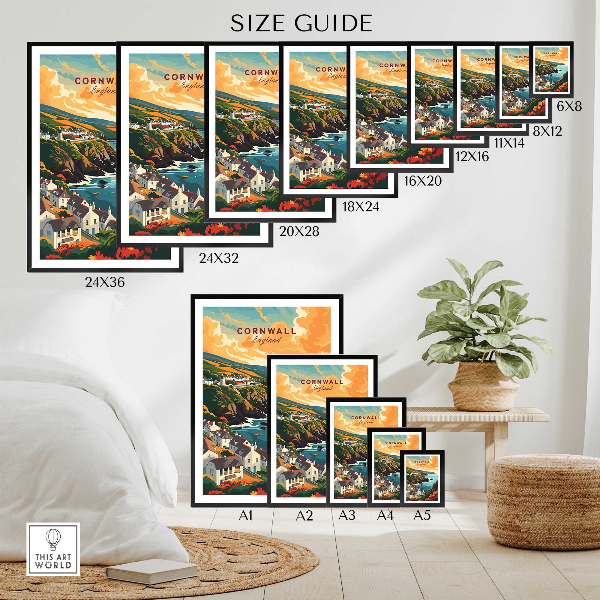 Cornwall Travel Print-This Art World