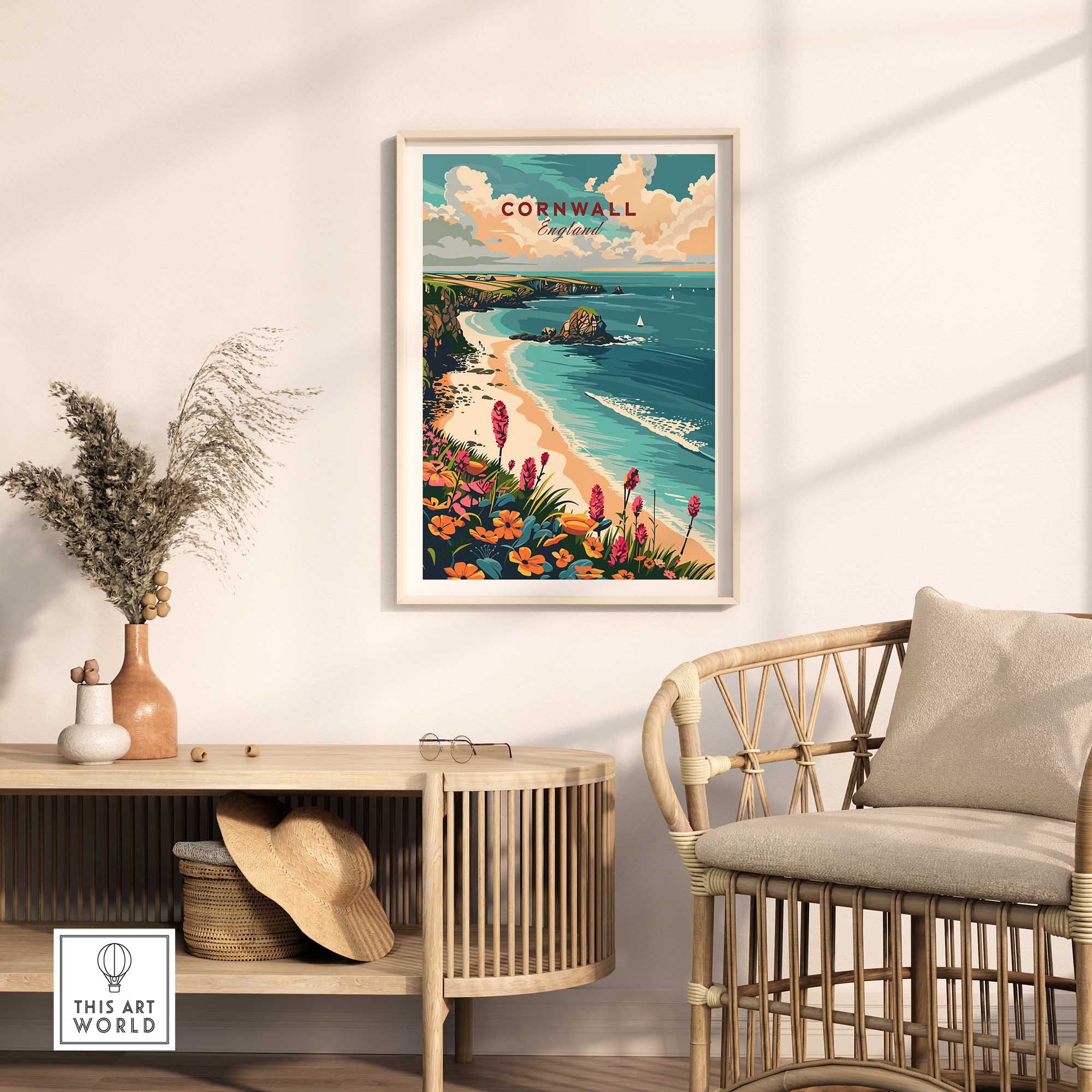 Cornwall Wall Art Print - United Kingdom Travel Poster-This Art World
