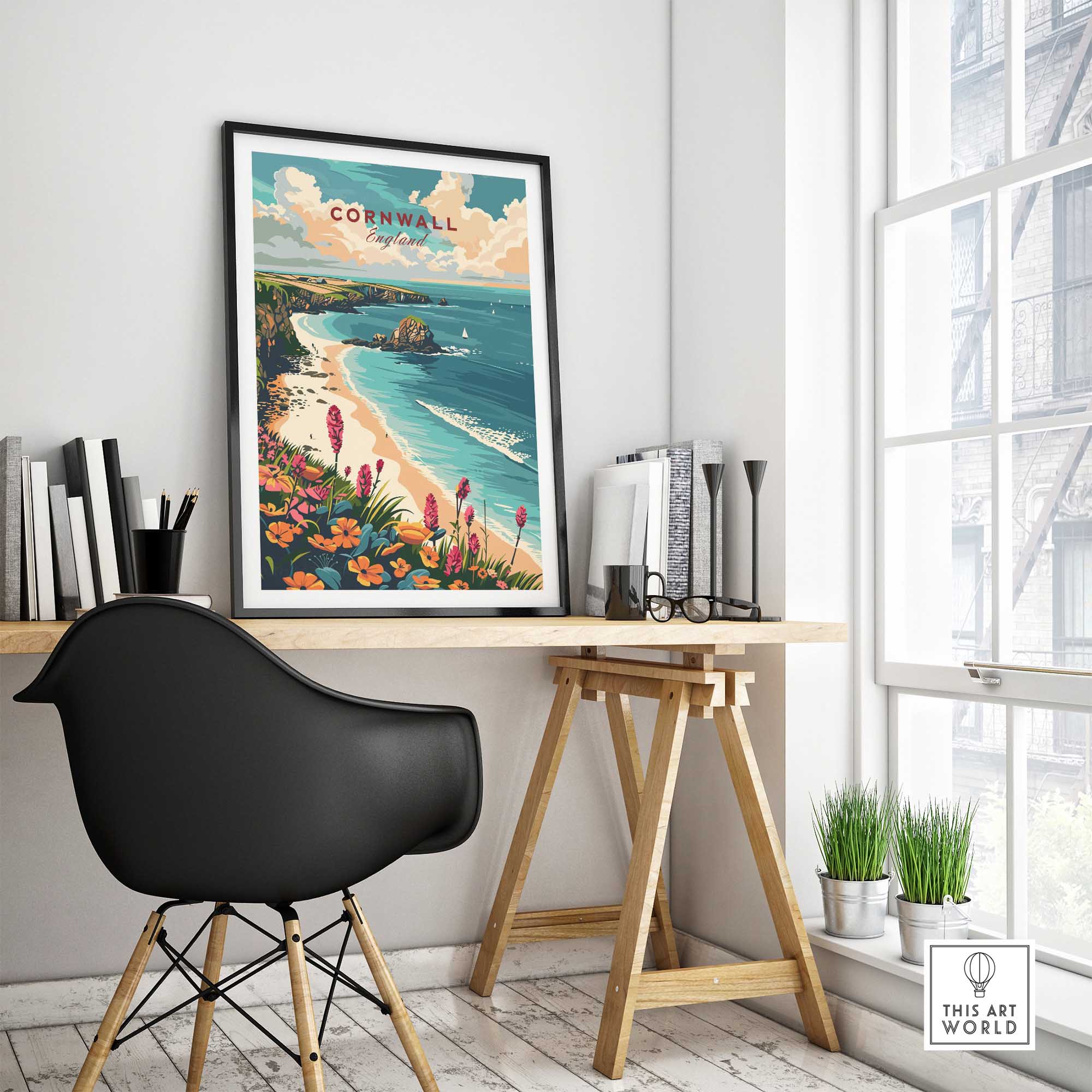 Cornwall Wall Art Print - United Kingdom Travel Poster-This Art World