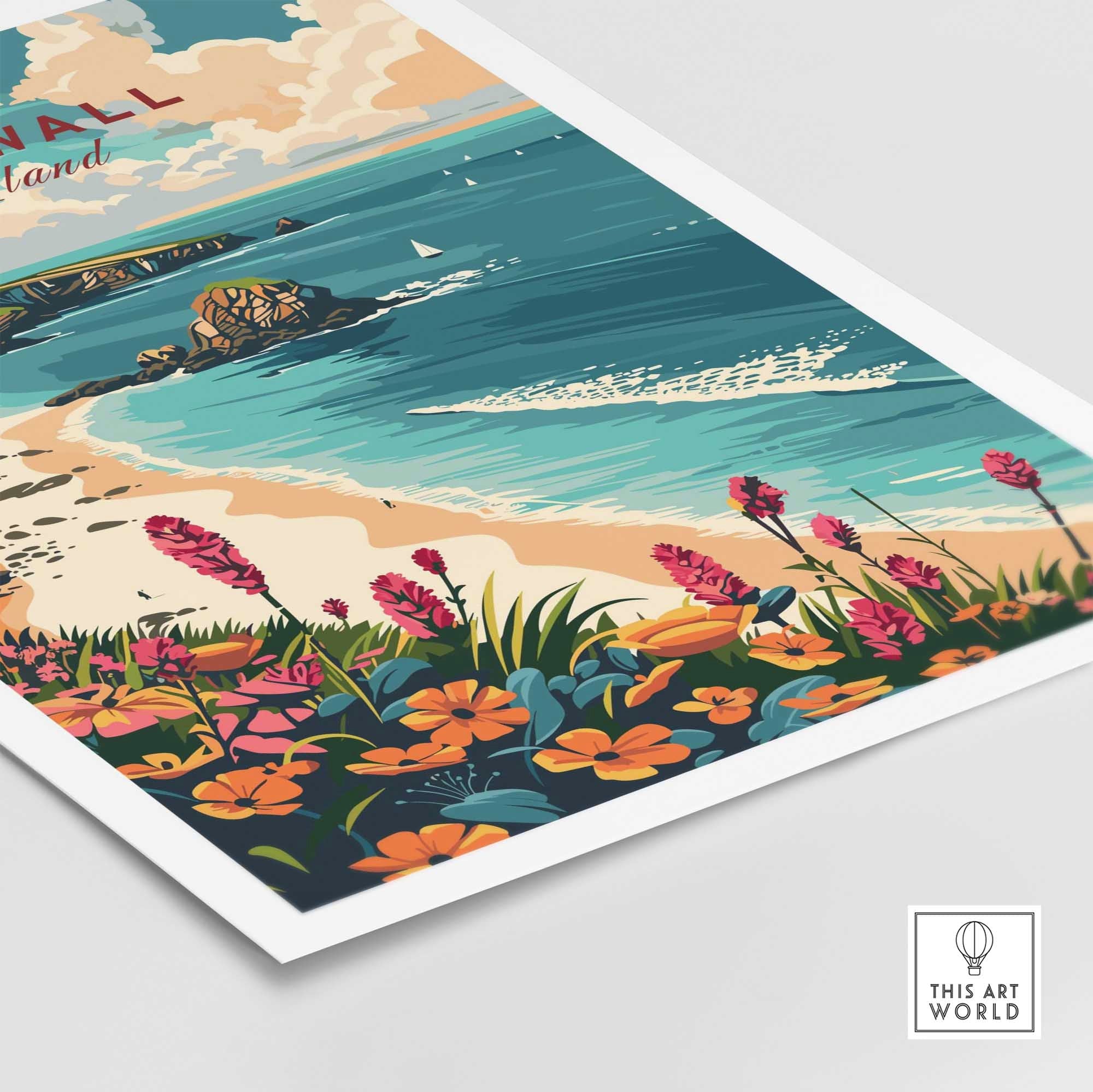Cornwall Wall Art Print - United Kingdom Travel Poster-This Art World