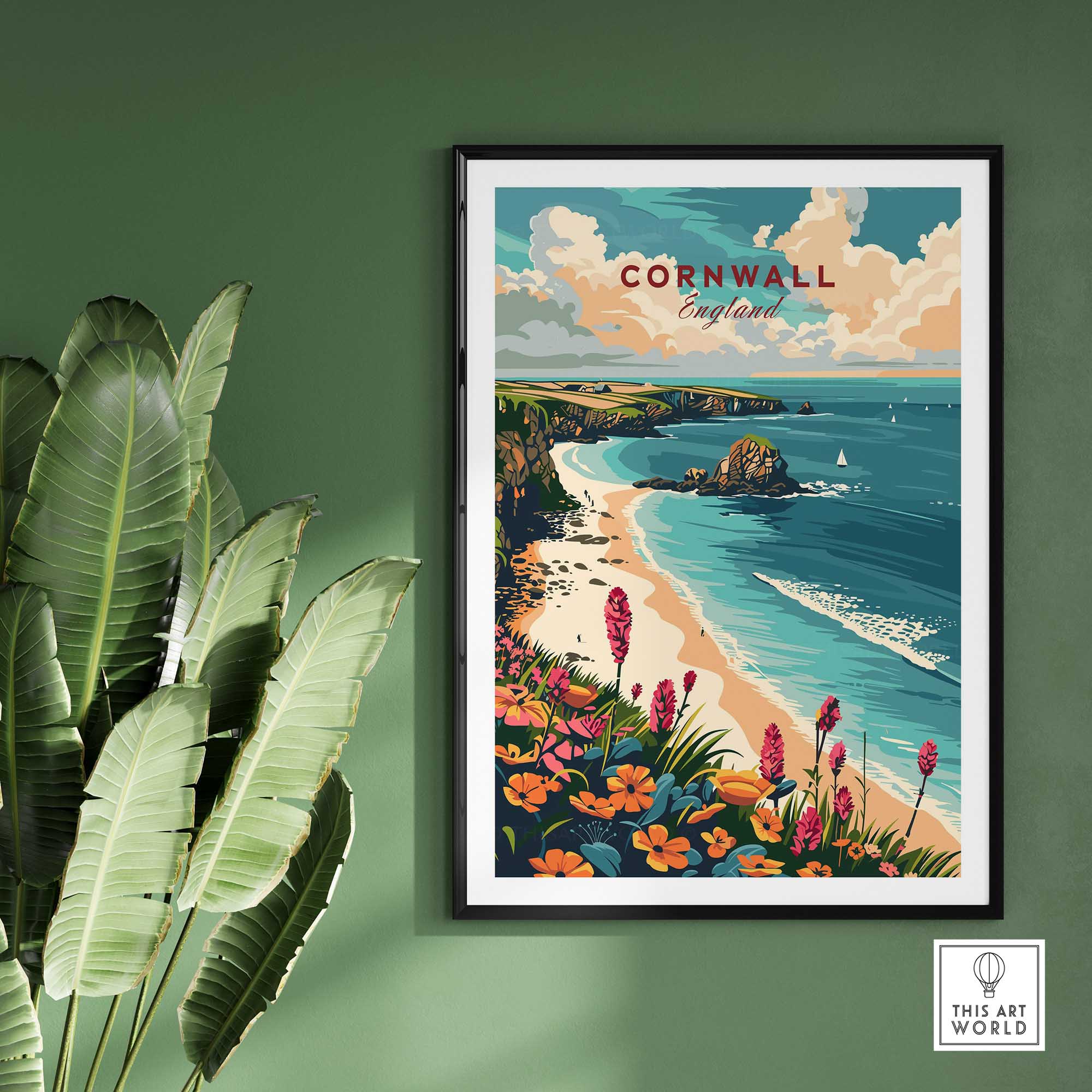 Cornwall Wall Art Print - United Kingdom Travel Poster-This Art World