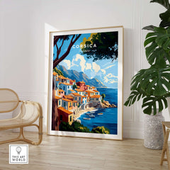 Corsica Wall Art showcasing vibrant coastal scene of Corsica, perfect for home decor.