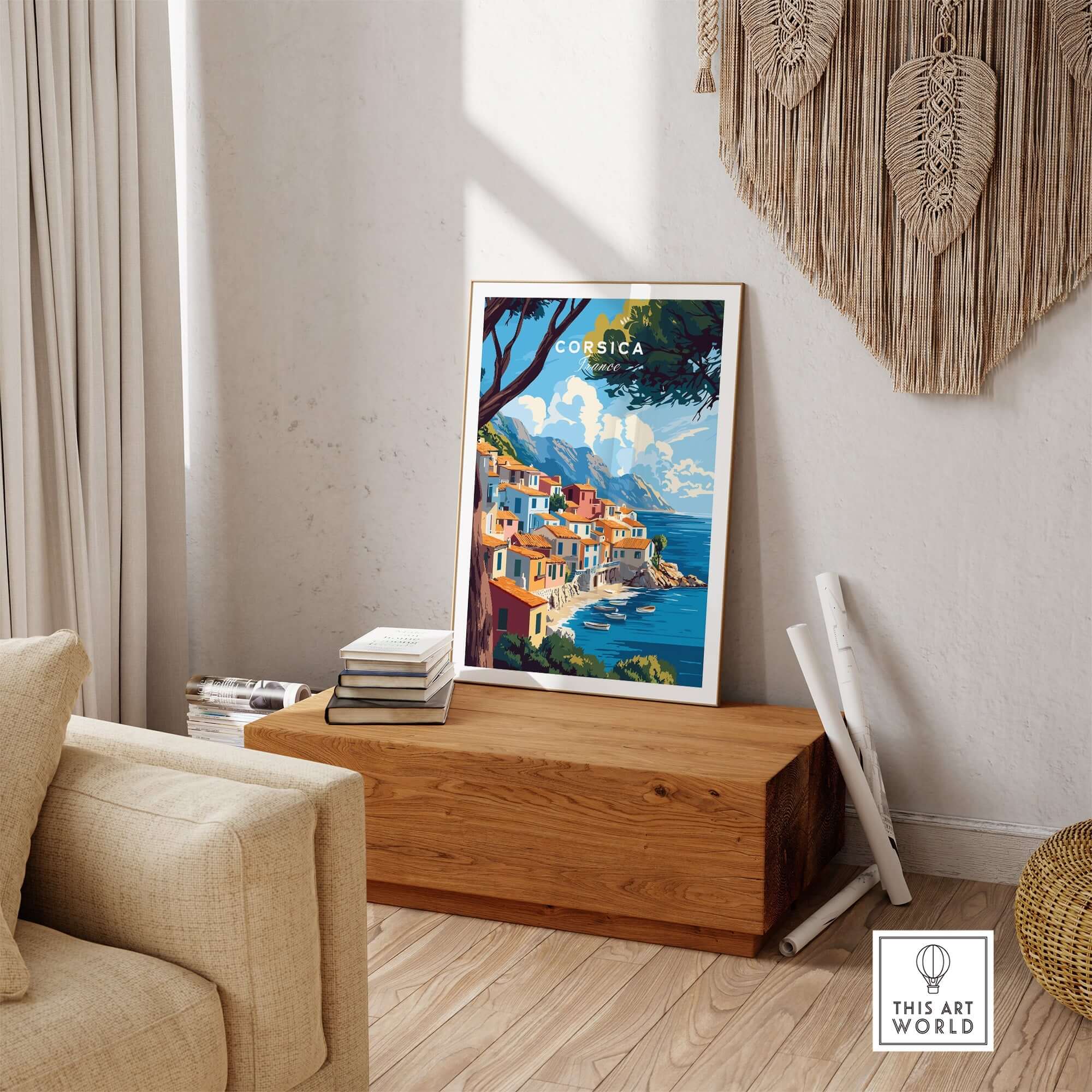 Corsica Wall Art featuring vibrant colors and intricate details, perfect for enhancing home decor.