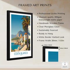 Costa Blanca Wall Art - Canvas Poster Spain framed art print with professional giclée printing and museum quality design.