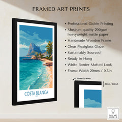 Costa Blanca Poster - Spain Wall Art in a framed print showcasing coastal landscapes and vibrant colors.