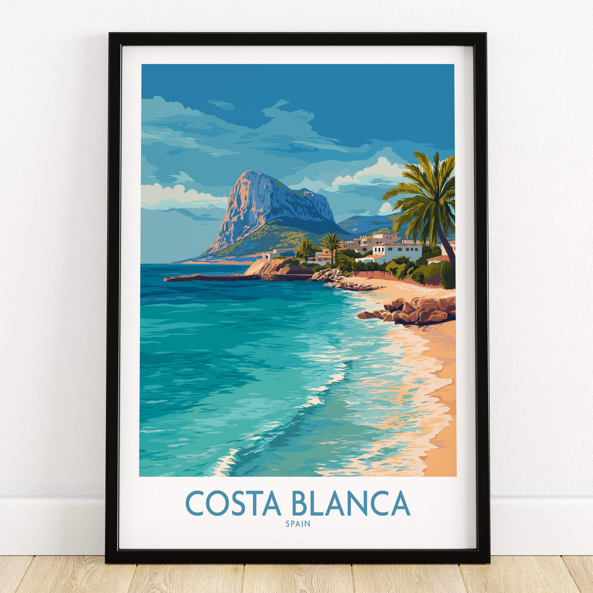 Costa Blanca Poster - Spain Wall Art featuring coastal landscapes and beaches of Costa Blanca, Spain.