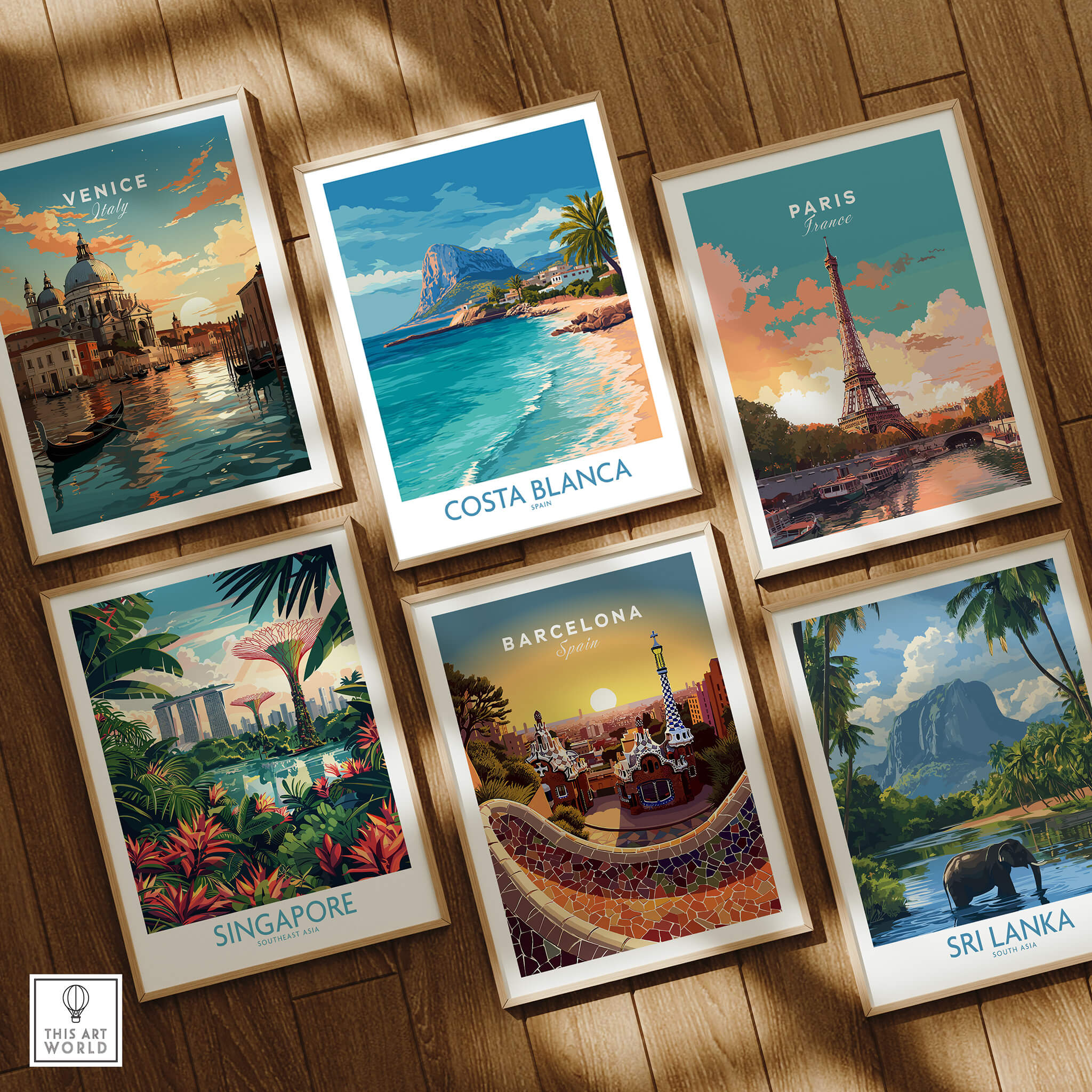 Costa Blanca Poster - Spain Wall Art featuring coastal landscapes and vibrant colors, perfect for home decor.