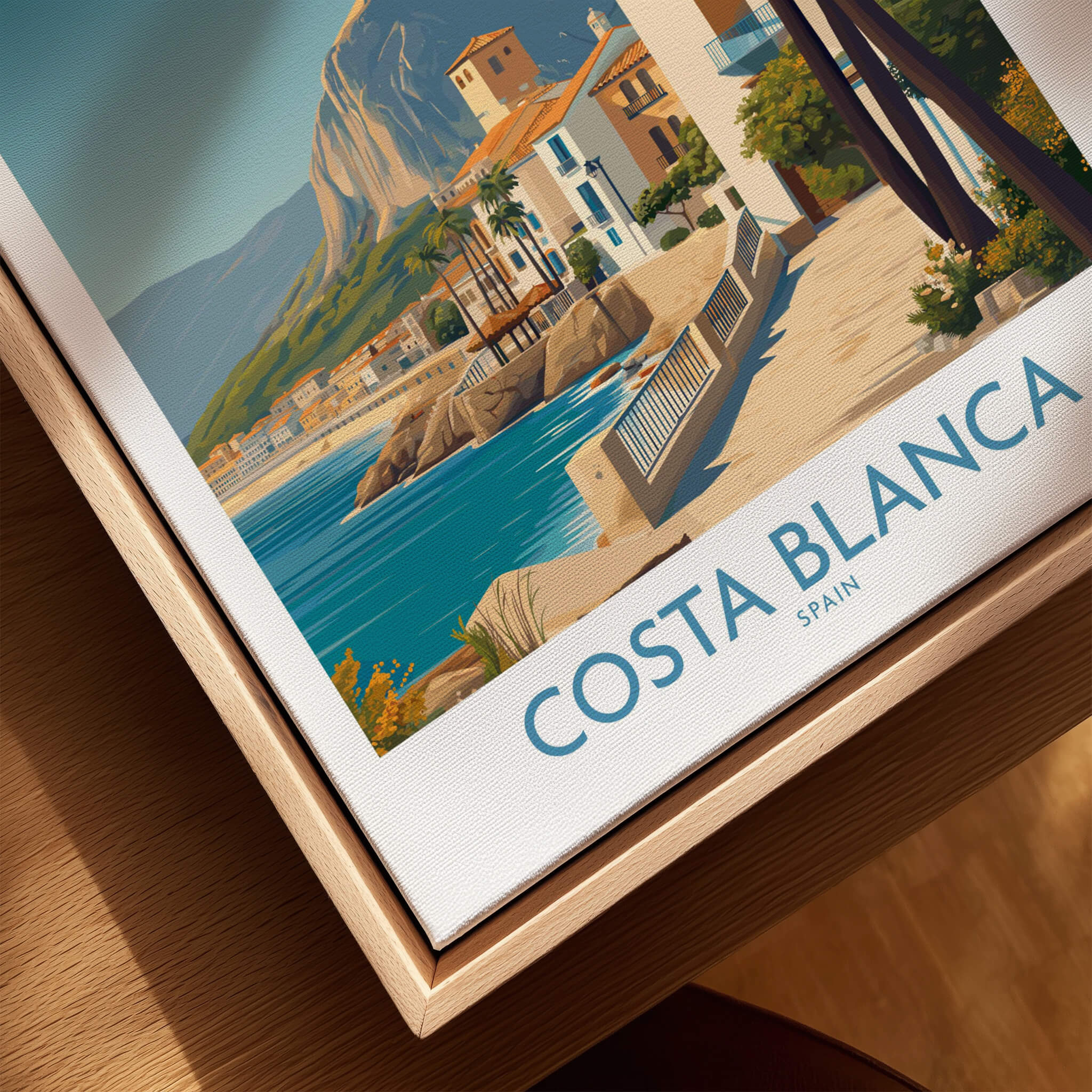 Costa Blanca Wall Art - Canvas Poster Spain showcasing a vibrant coastal scene from Costa Blanca, Spain.