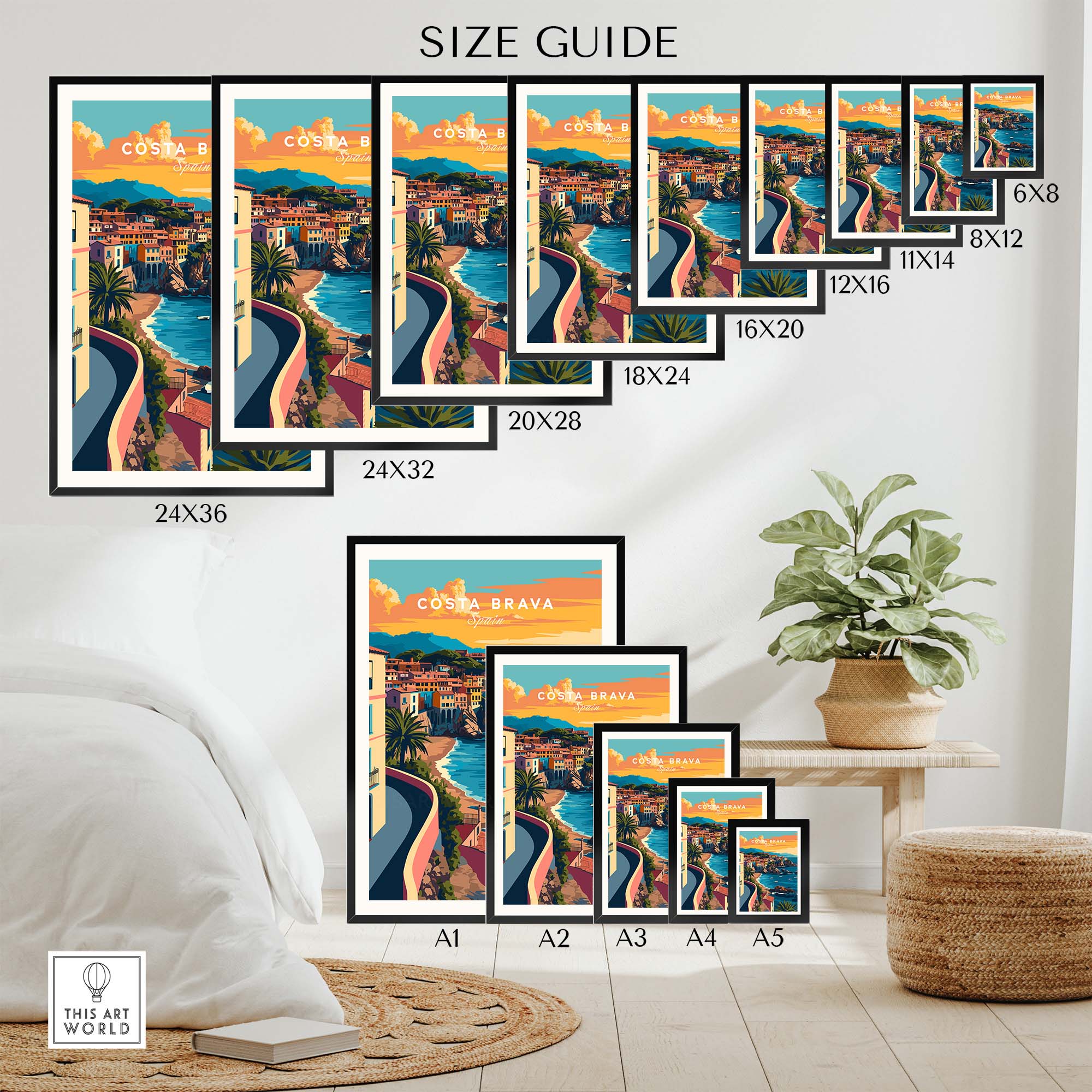 Costa Brava Travel Poster part of our best collection or travel posters and prints - This Art World
