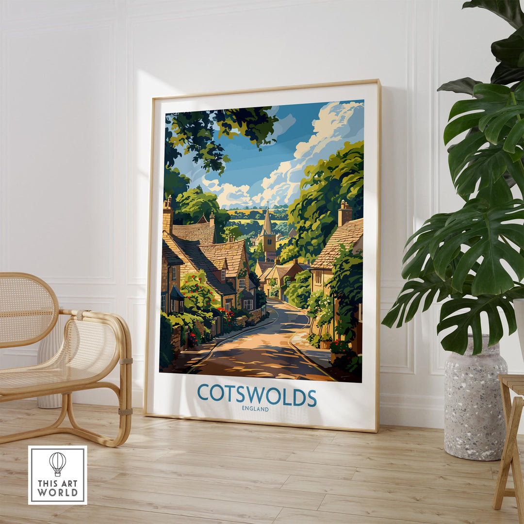 Cotswolds Wall Art Print - United Kingdom Travel Poster