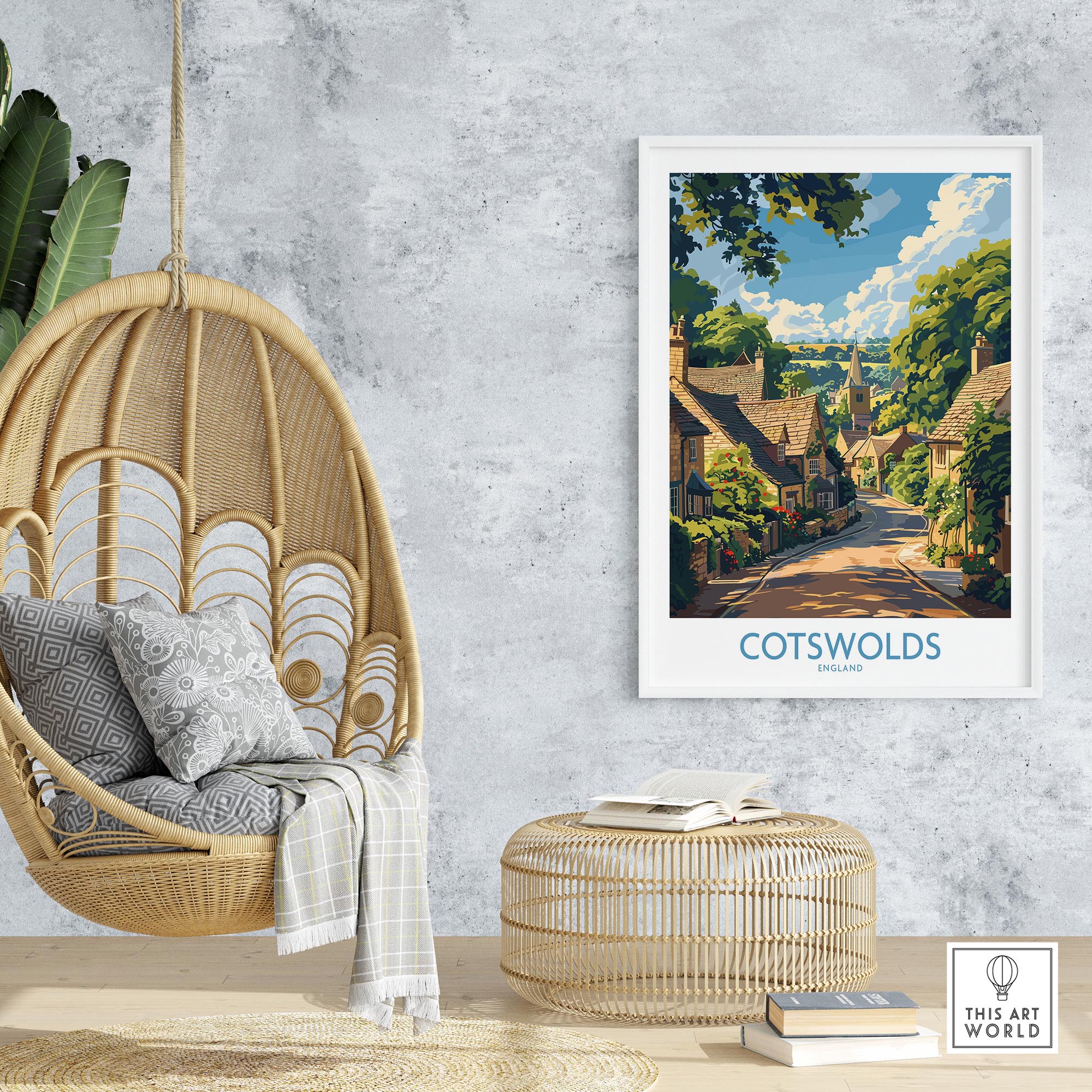 Cotswolds Wall Art Print - United Kingdom Travel Poster