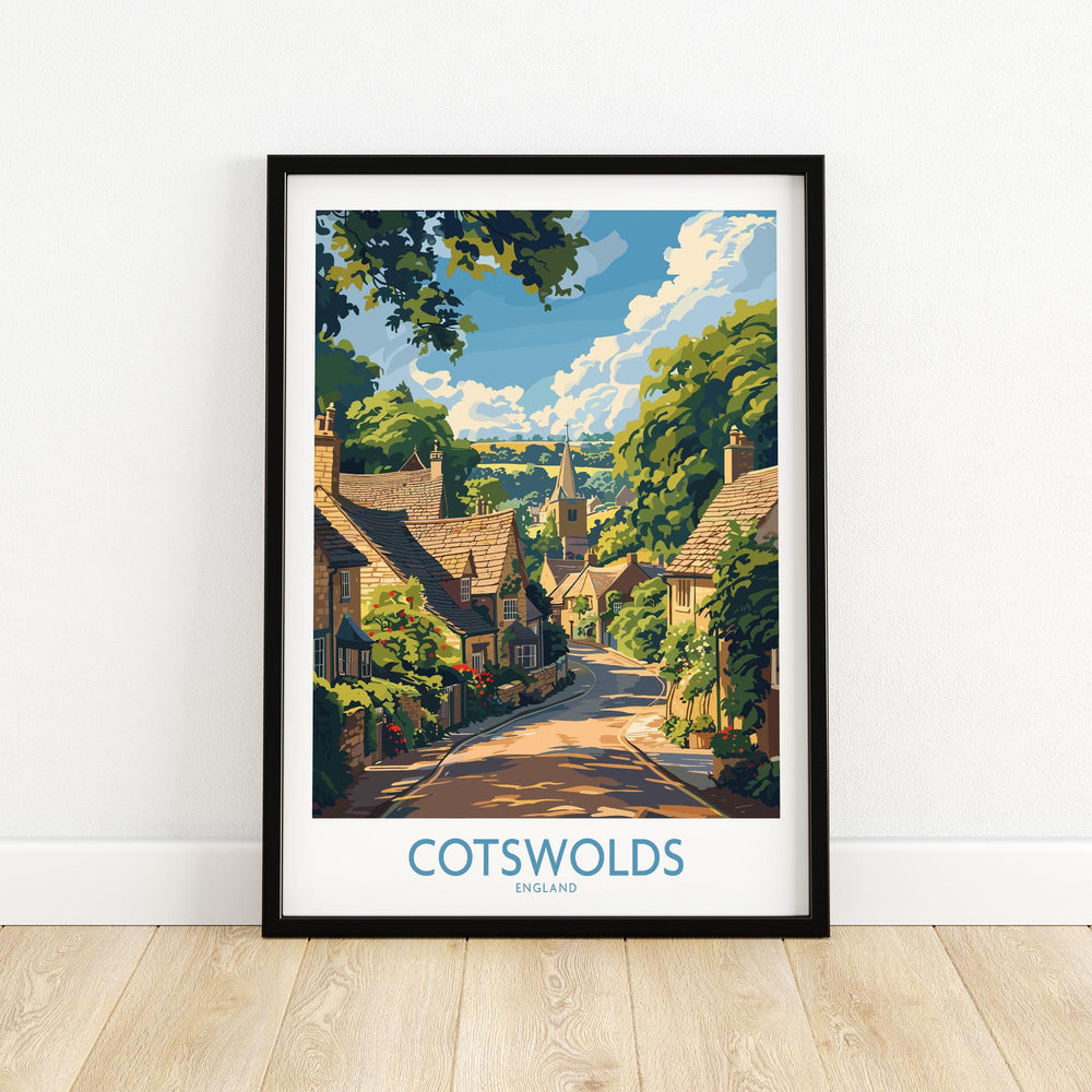 Cotswolds Wall Art Print - United Kingdom Travel Poster