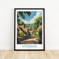 Cotswolds Wall Art Print - United Kingdom Travel Poster