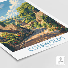 Cotswolds Wall Art Print - United Kingdom Travel Poster