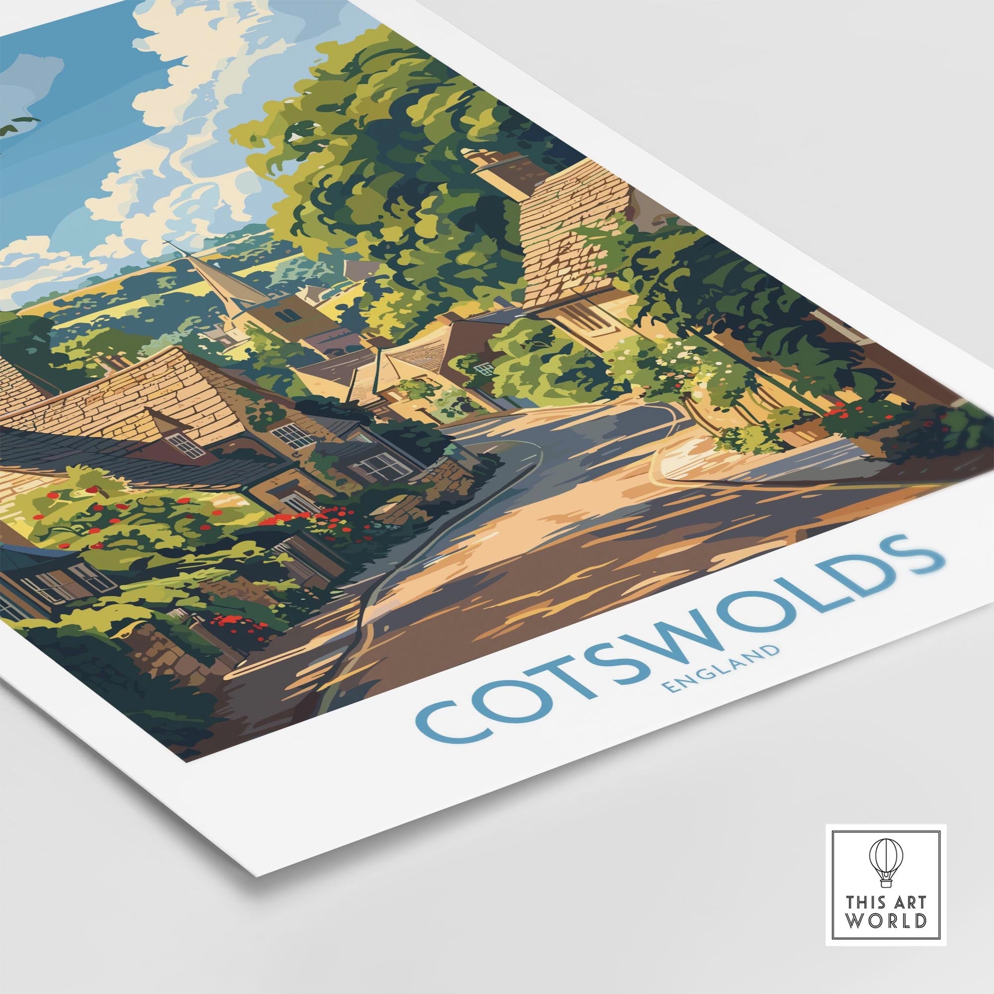 Cotswolds Wall Art Print - United Kingdom Travel Poster
