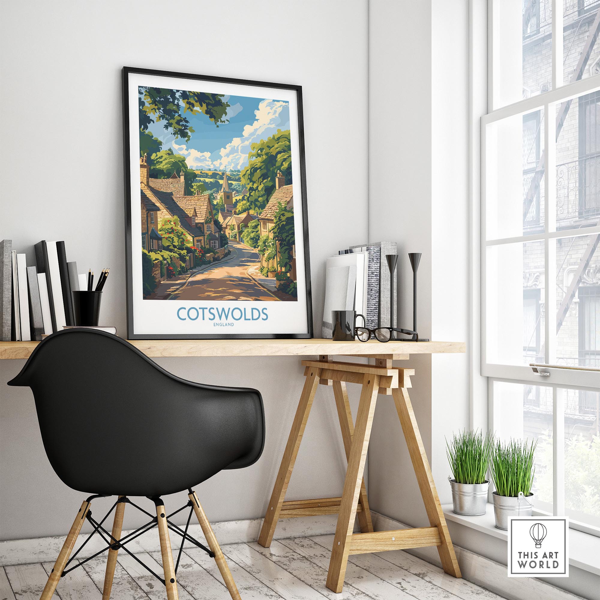Cotswolds Wall Art Print - United Kingdom Travel Poster