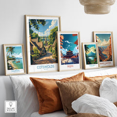 Cotswolds Wall Art Print - United Kingdom Travel Poster