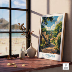 Cotswolds Wall Art Print - United Kingdom Travel Poster
