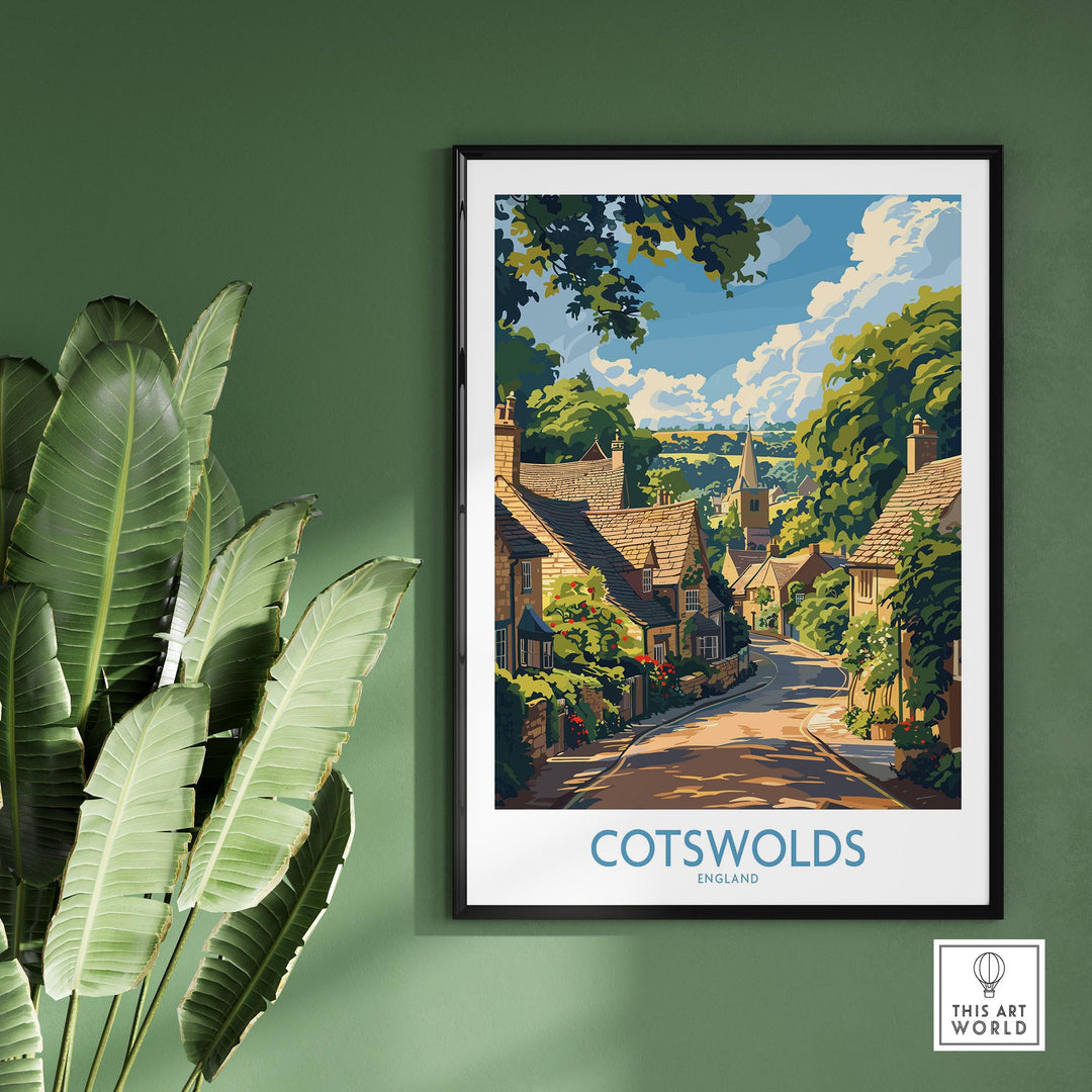 Cotswolds Wall Art Print - United Kingdom Travel Poster