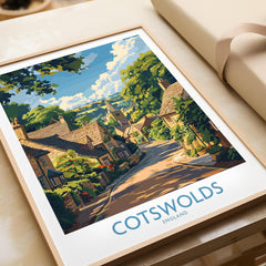 Cotswolds Wall Art Print - United Kingdom Travel Poster