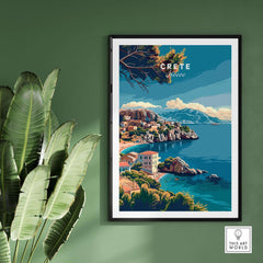 Crete Island Greece - Travel Print showcasing the beauty of Crete's coastline and Mediterranean charm.