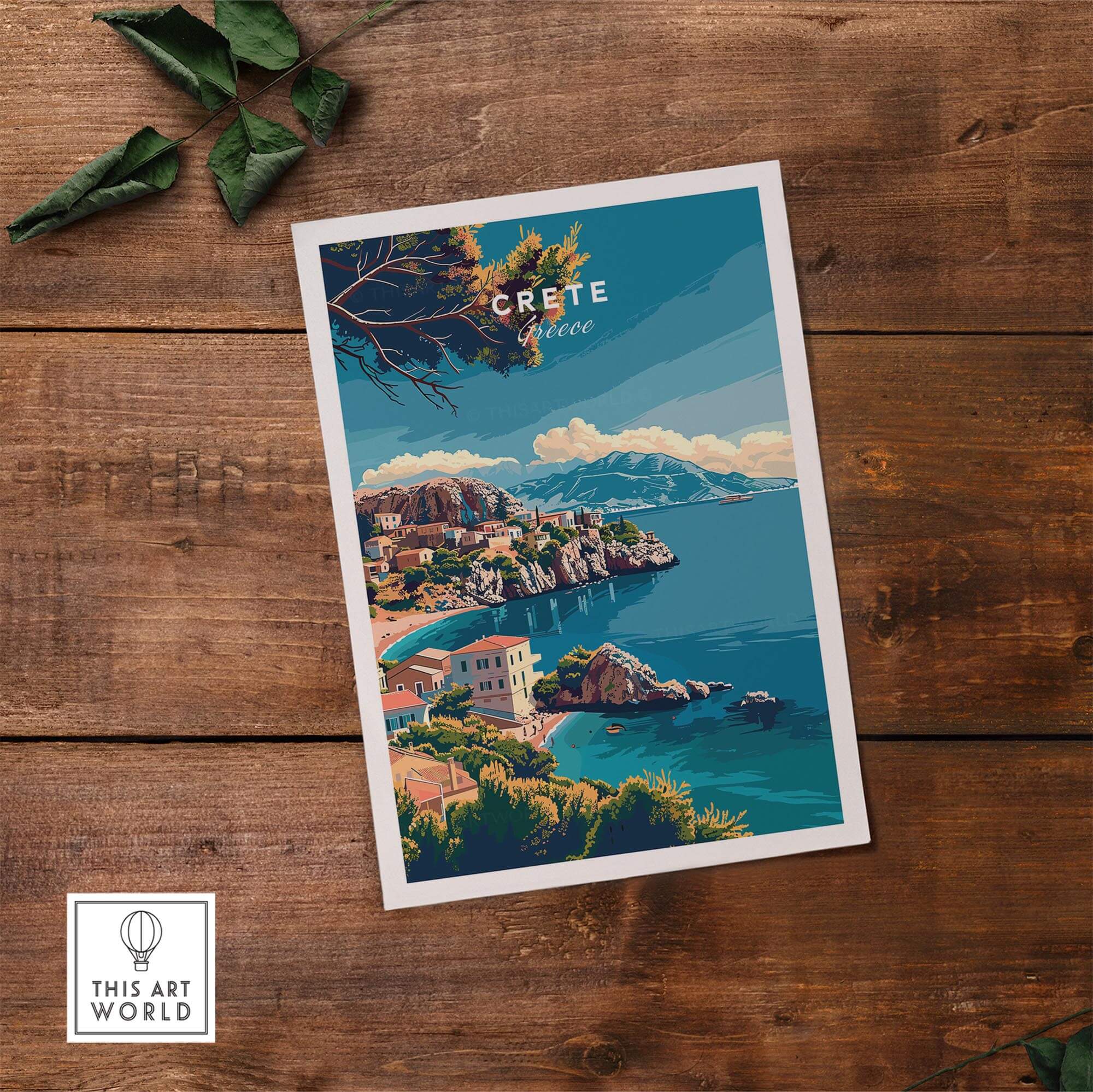 Crete Island Greece - Travel Print showcasing vibrant Mediterranean scenery and coastal beauty.