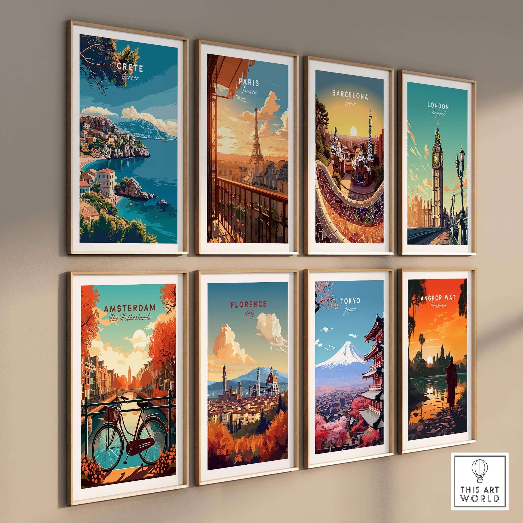 Crete Island Greece - Travel Print collection featuring stunning Mediterranean wall art prints of famous cities.