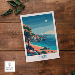 Crete Island - Travel Poster showcasing stunning coastal scenery and vibrant colors of Greece