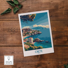 Crete Island - Travel Print showcasing a vibrant coastal view of Crete, Greece, perfect for home decor and wanderlust.