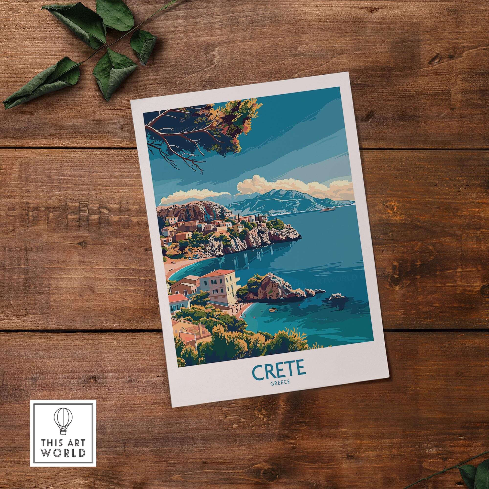 Crete Island - Travel Print showcasing a vibrant coastal view of Crete, Greece, perfect for home decor and wanderlust.