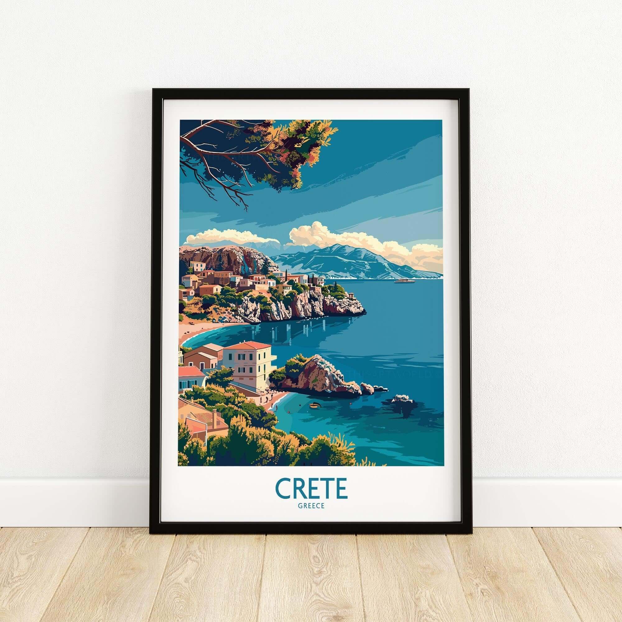 Crete Island - Travel Print showcasing stunning scenery and vibrant colors of Crete, Greece.